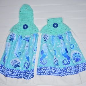 Crocheted Handle Towel SET